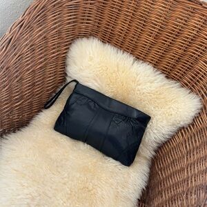 Navy Blue 80s Leather Clutch